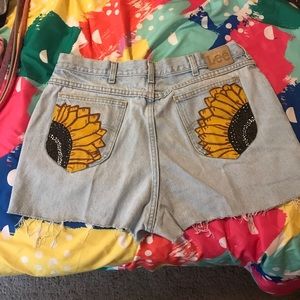 Hand painted Lee cutoffs